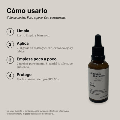 RSHOT SÉRUM – Sérum Facial de Noche con Retinol Puro 0,3 %, Niacinamida 5 % y Ácido Hialurónico 50 ml