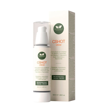 CSHOT CREAM - Crema Hidratante Facial con Complejo de Péptidos y Ceramidas, Vitamina C, E, Ácido Hialurónico, Niacinamida y Aloe Vera 50ml